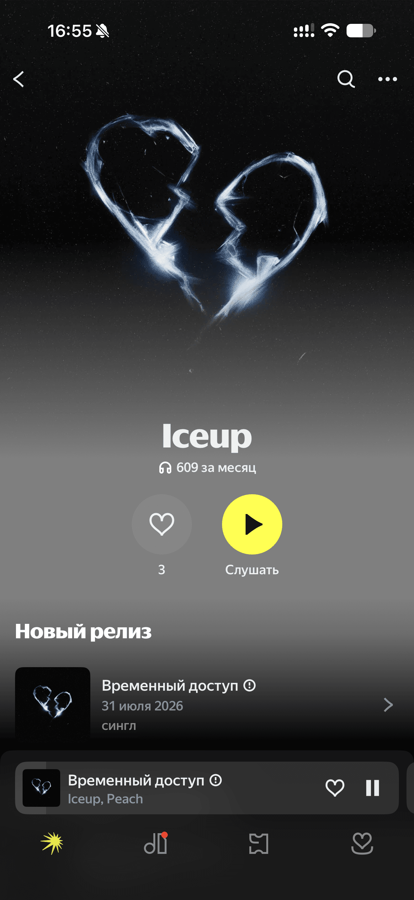 Iceup, Peach — «Временный доступ»: аудитория в Яндекс Музыке: после работы