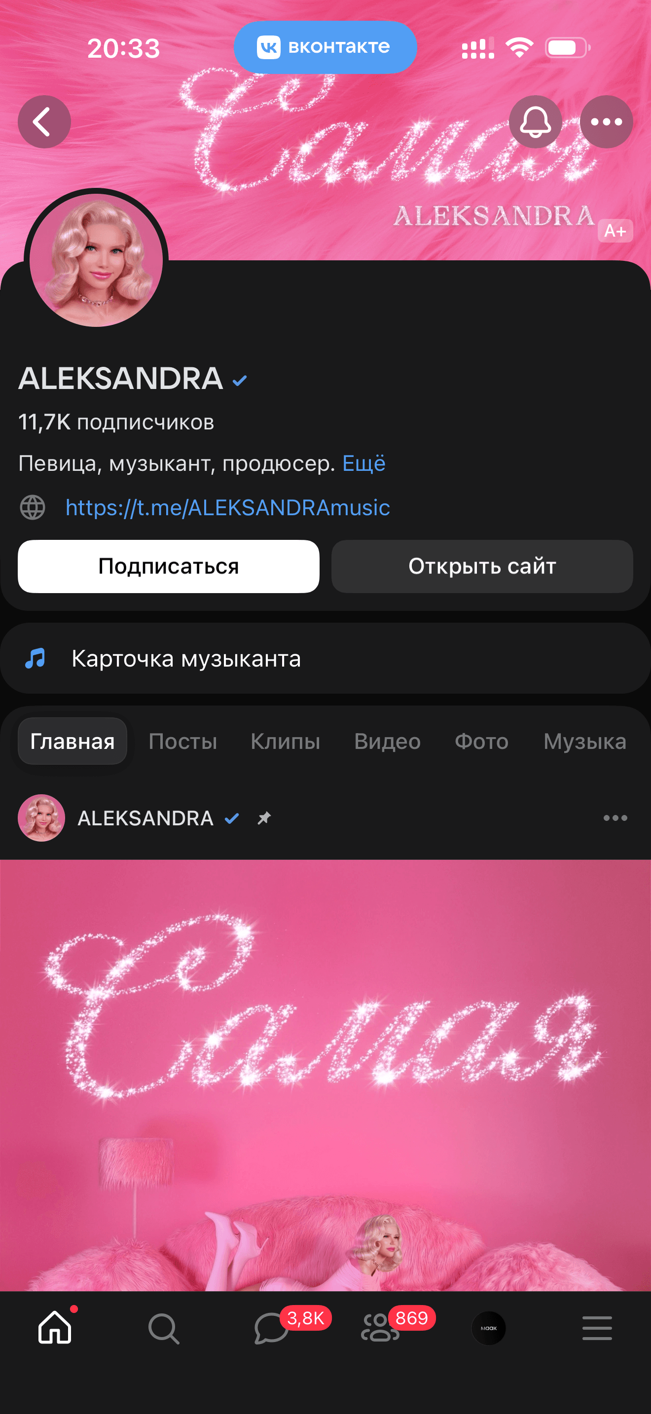 ALEKSANDRA — Рост сообщества в VK: до работы