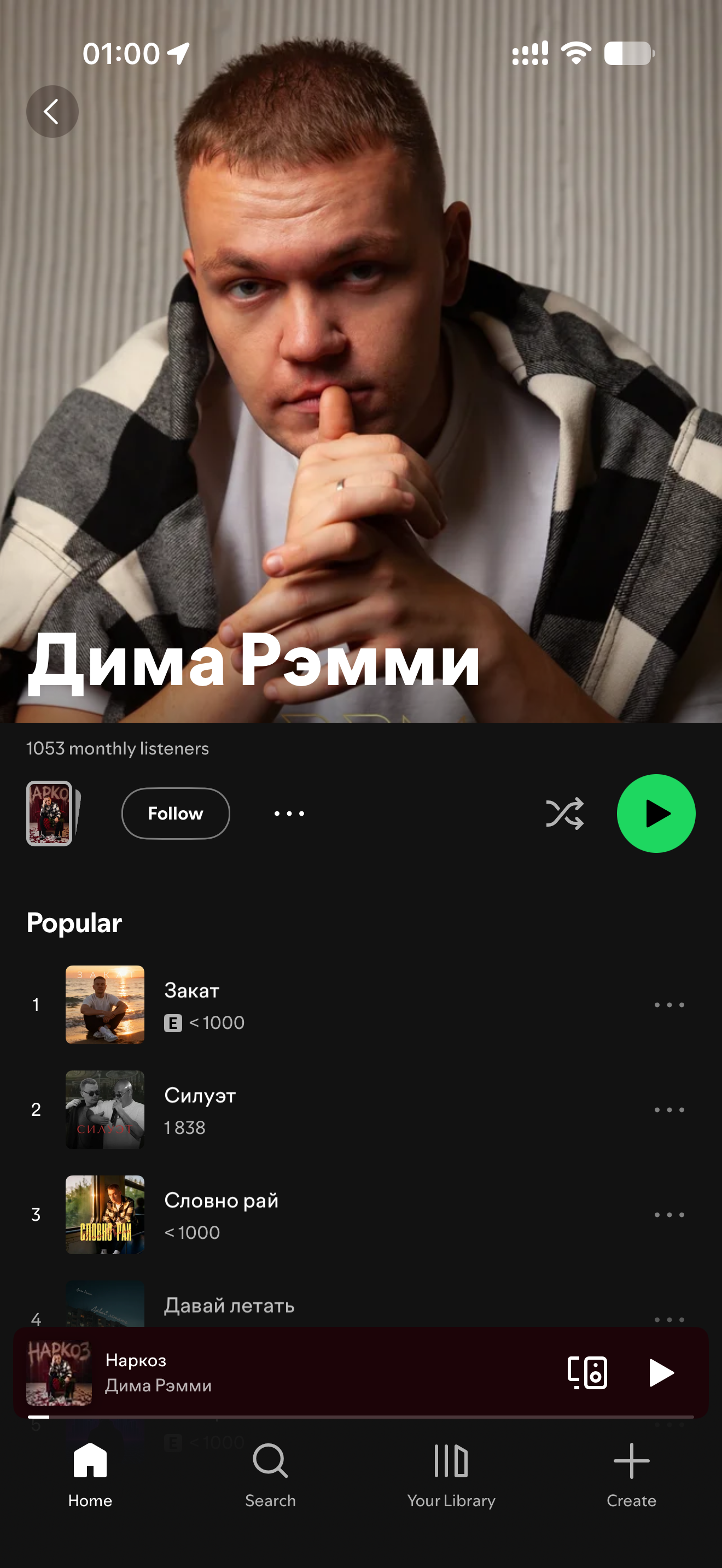 Дима Рэмми — Рост аудитории в Spotify: после работы