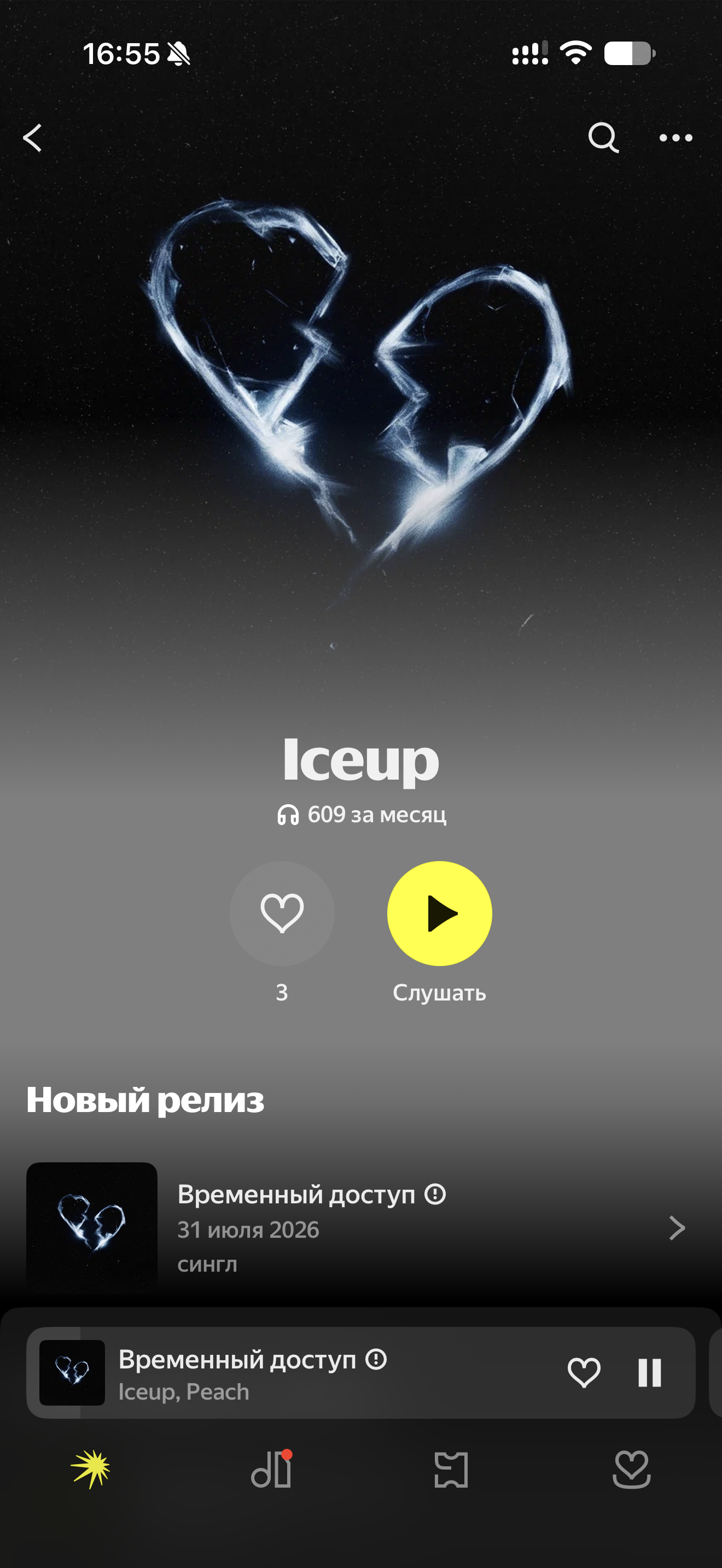 Iceup, Peach — «Временный доступ»: аудитория в Яндекс Музыке: после работы
